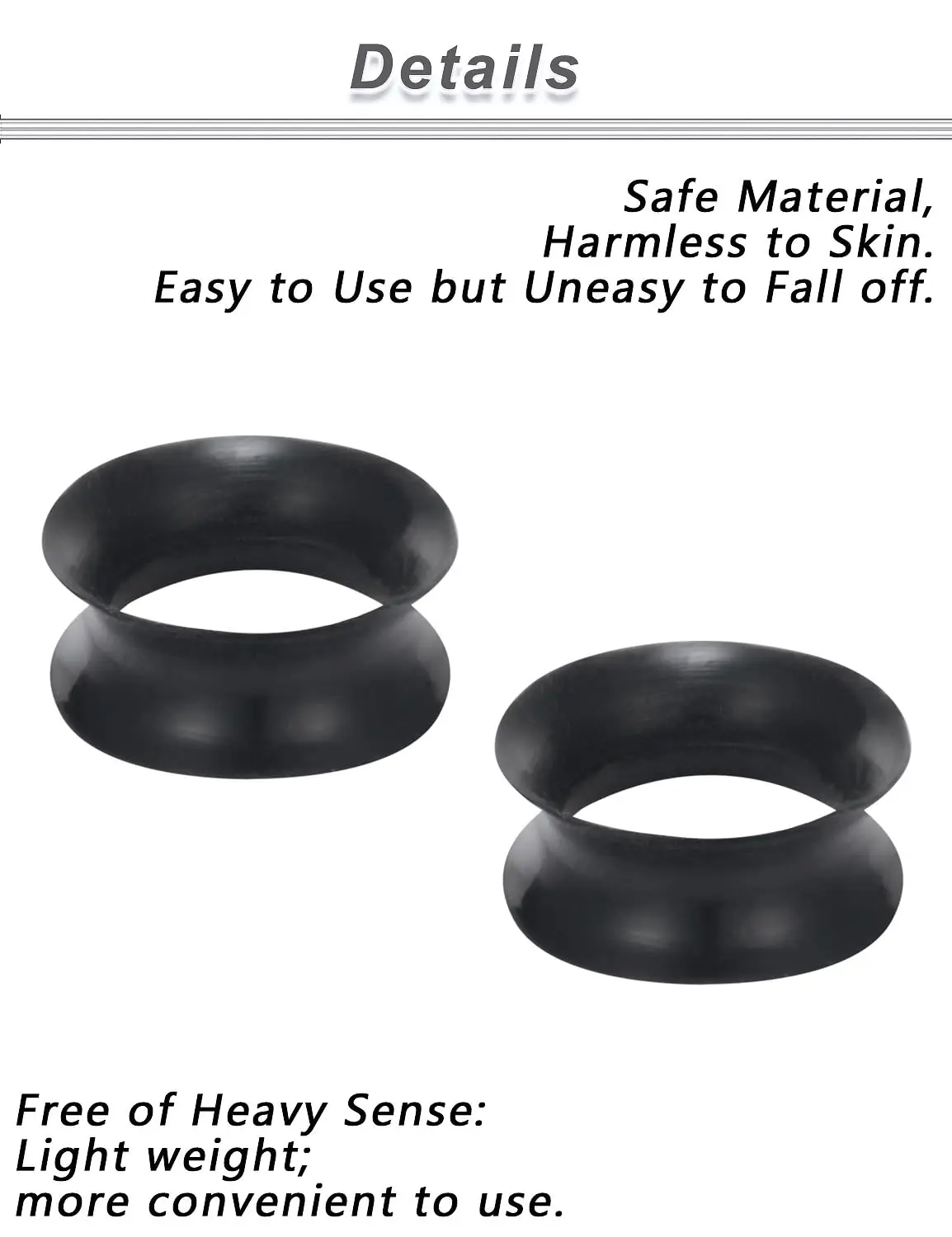 4 Paar schwarz-weiße, klare, ultradünne, doppelt ausgestellte, flexible Tunnel-Ohr-Expander-Stretching-Stecker-Ohrringe aus Silikon, 3 mm–38 mm – Detail 1
