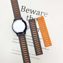Magnetic Silicone Soft Strap Bracelet, 20/22mm Band - 22mm Universal (Grey - Orange)