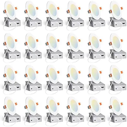 

Pack 6 Inch 5CCT -Thin LED Recessed Ceiling Light with Junction Box, 2700K/3000K/3500K/4000K/5000K Selectable, 1050LM Brightness