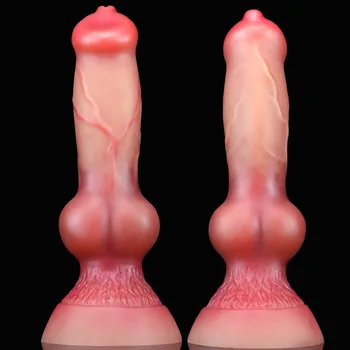 Realistic Big Knot Dog Dildo Soft Animal Penis With Suction Cup large Dildos Anal Plug Adult Sex Toys For Men Women Masturbation 2