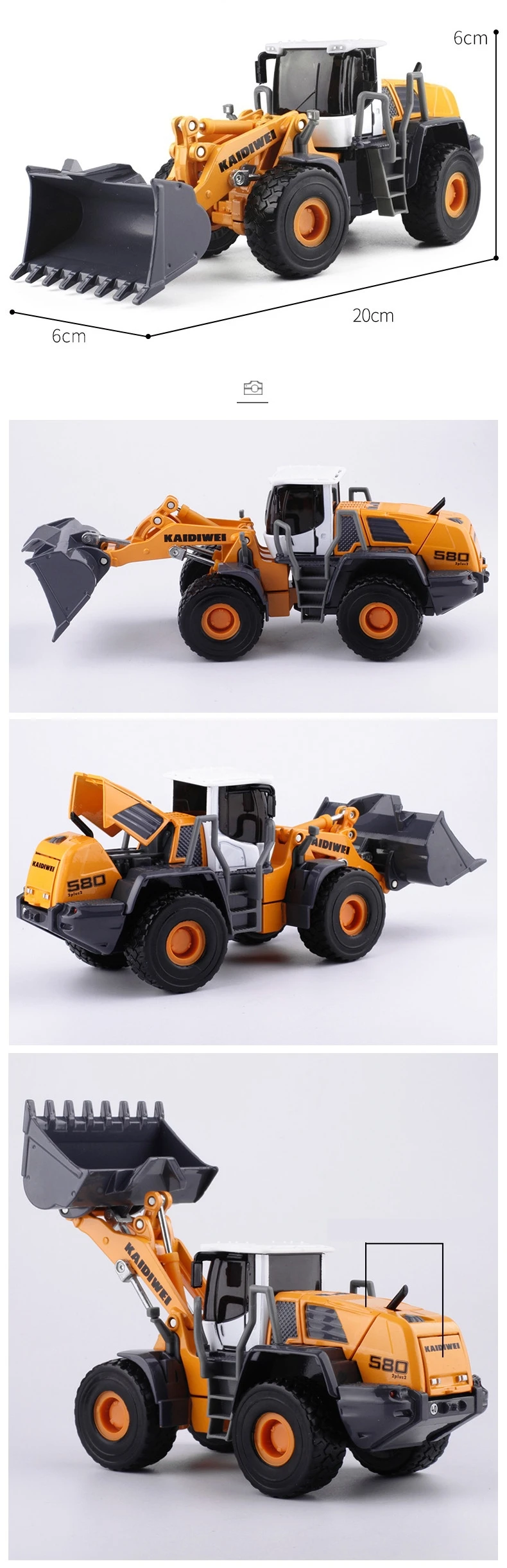 Buldozer Kepçe Kamyon 1/50 Ölçekli Diecast Model Araba