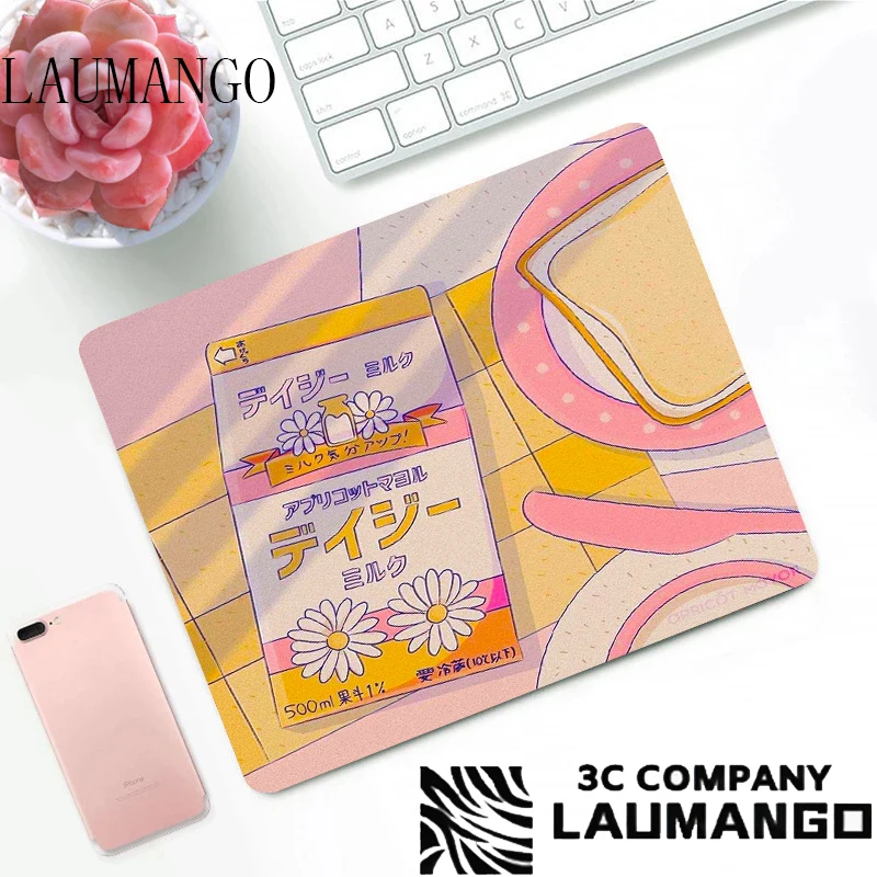 Kawaii Pad on the Table Pink Mouse Pads Cute Gaming Accessories PC Gamer Cabinet Deskmat Rubber Mat Desk Protector Mini Computer