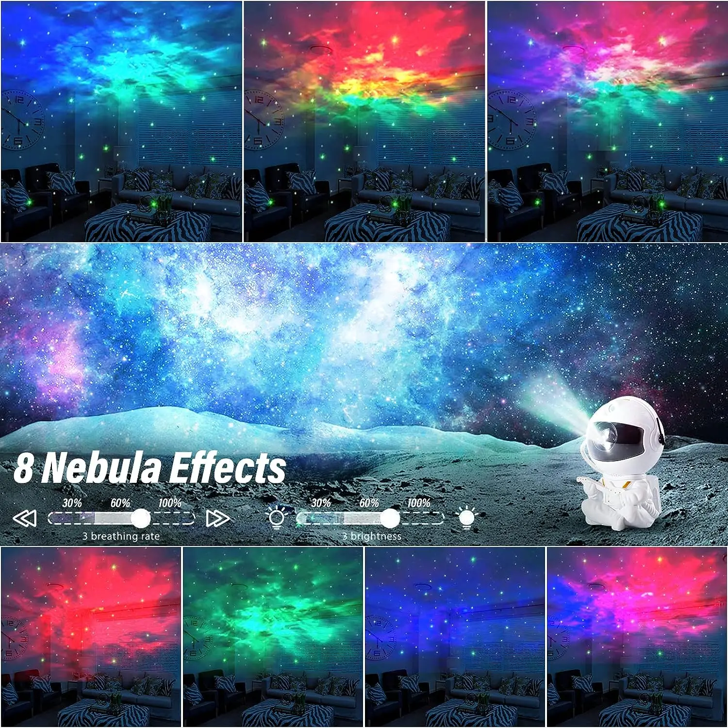 Star Projector Galaxy Night Light Astronaut Space Projector Starry Nebula  Ceiling LED Lamp for Bedroom Home Decorative kids gift