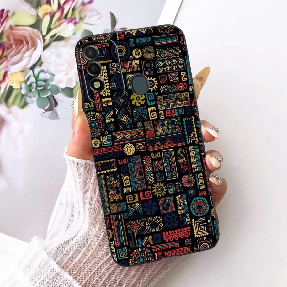 Elegant Flower & Butterfly Soft Black Silicone Phone Case