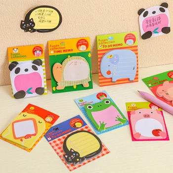 10Pcs/Lot Cute Cartoon Animal Tearable Note Book Posted it Sticky Notes Notepad Memo Pads Children Gifts School Office Supplies 1