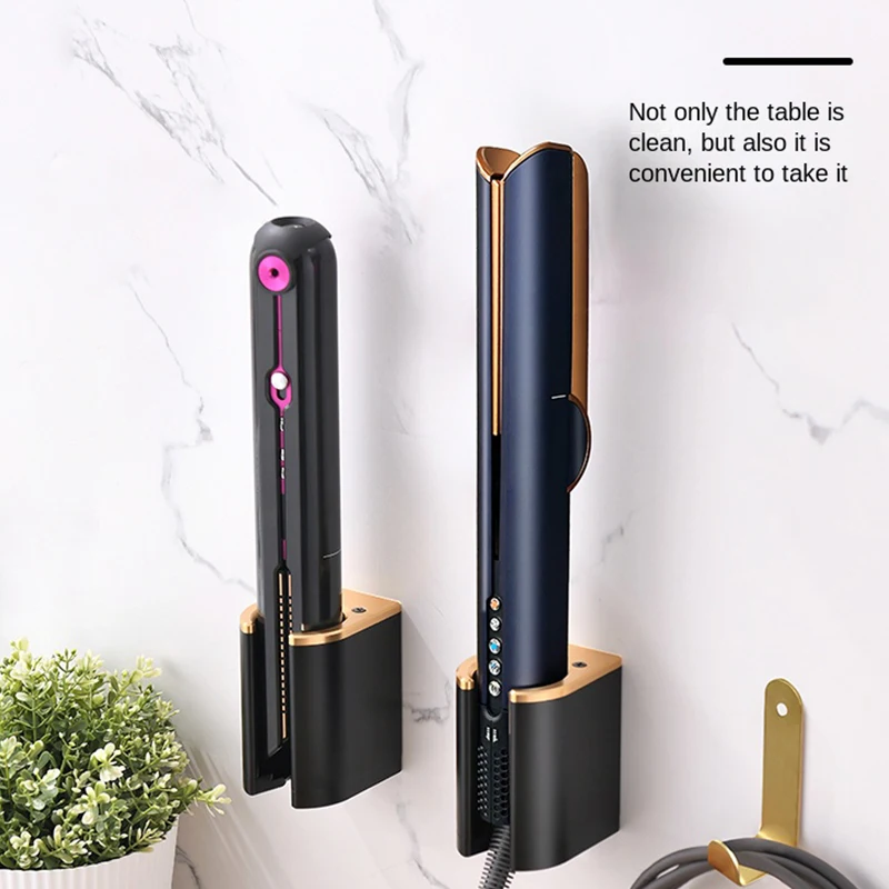 Фото Универсальный кронштейн для хранения волос Dyson Фен Выпрямитель HT01/HS03/HS01/SH05 щипцы для завивки без необходимости пробивания отверстий полка для хранения деталей №2
