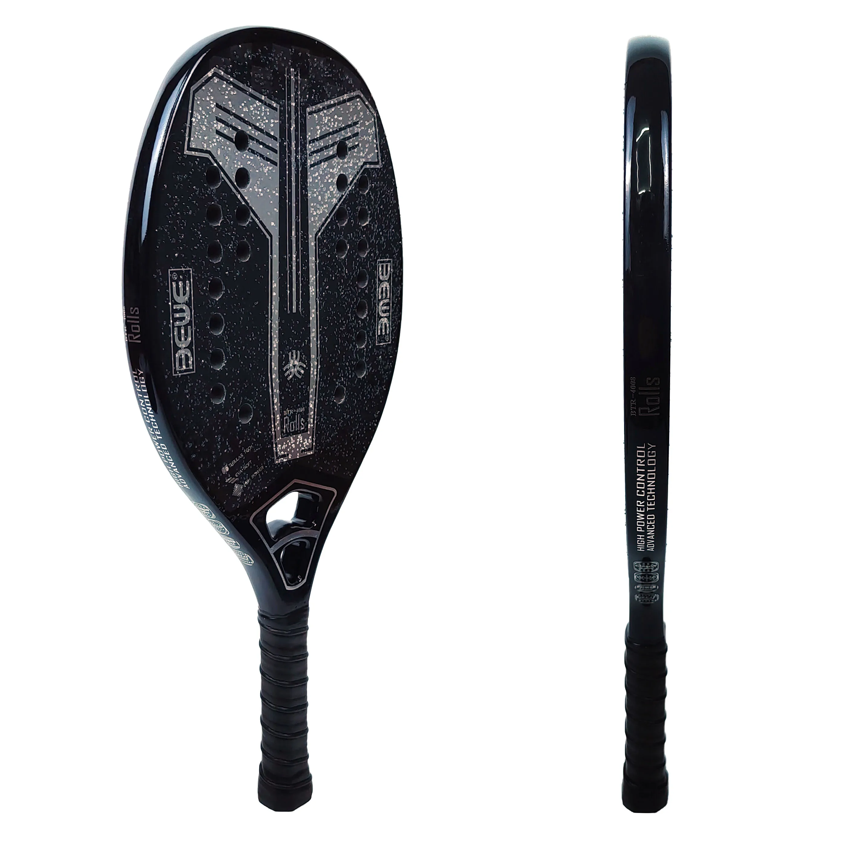 18K Carbon Beach Tennis Racket BTR-4008 ROLLS Y tennis racket