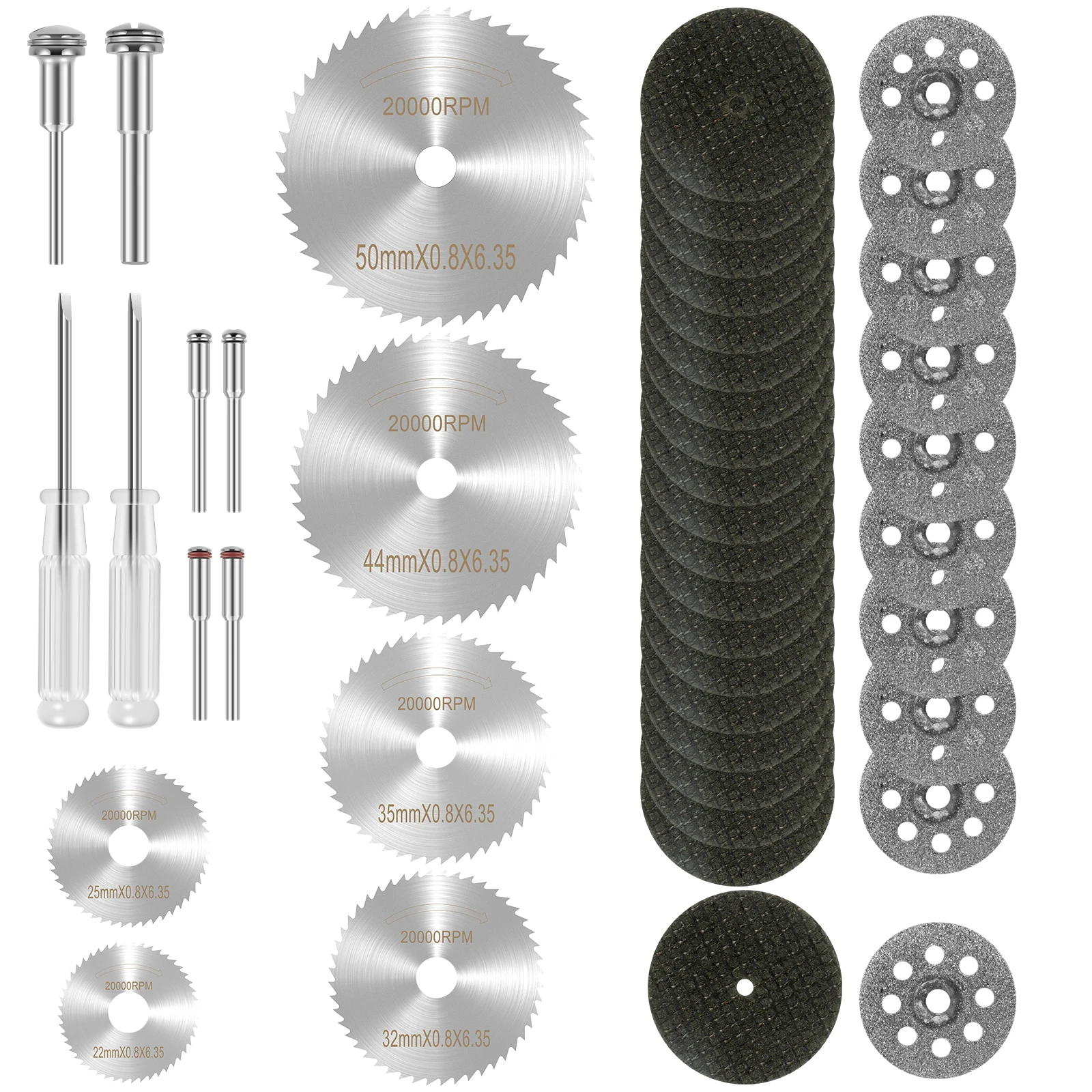 

44Pcs Diamond Cutting Wheel Set Resin Cutting Disc Set Sharp HSS Circular Saw Blade Kit Rotary Tool Accessories with