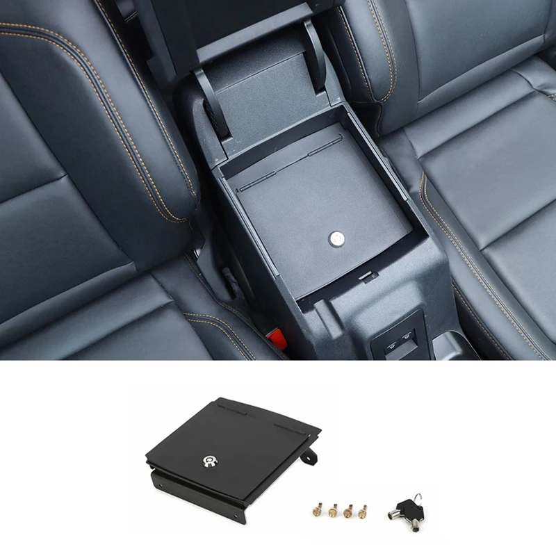 

Center Console Lock Box For Ford Bronco 2021 2022 2023 Armrest Box Storage Box Safety Lock Organizer Accessories