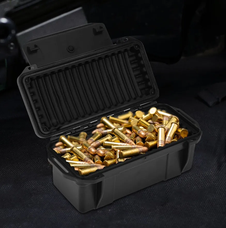 Tactical Ammo Box Bullet Storage Case with Cushioning Pad Shockproof Outdoor EDC Tools Gadgets Container Hunting Utility Carrier