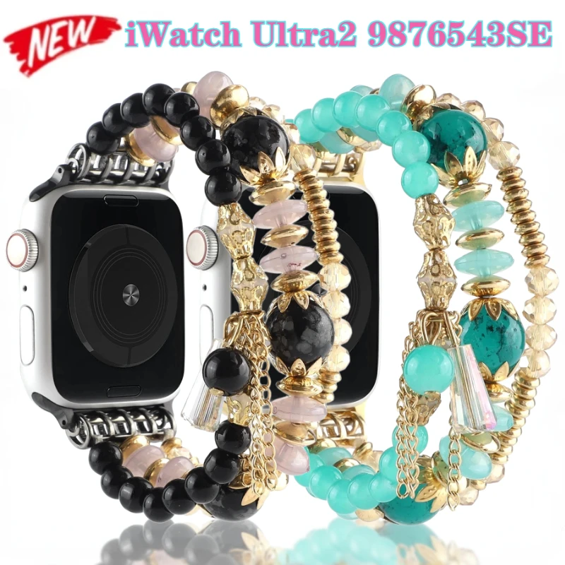 Jewelry Strap for Apple Watch Series Ultra 9 8 7 45mm 41mm Women Fashion Bracelet Wristband for IWatch 6 5 4 SE 44mm 40mm 42mm