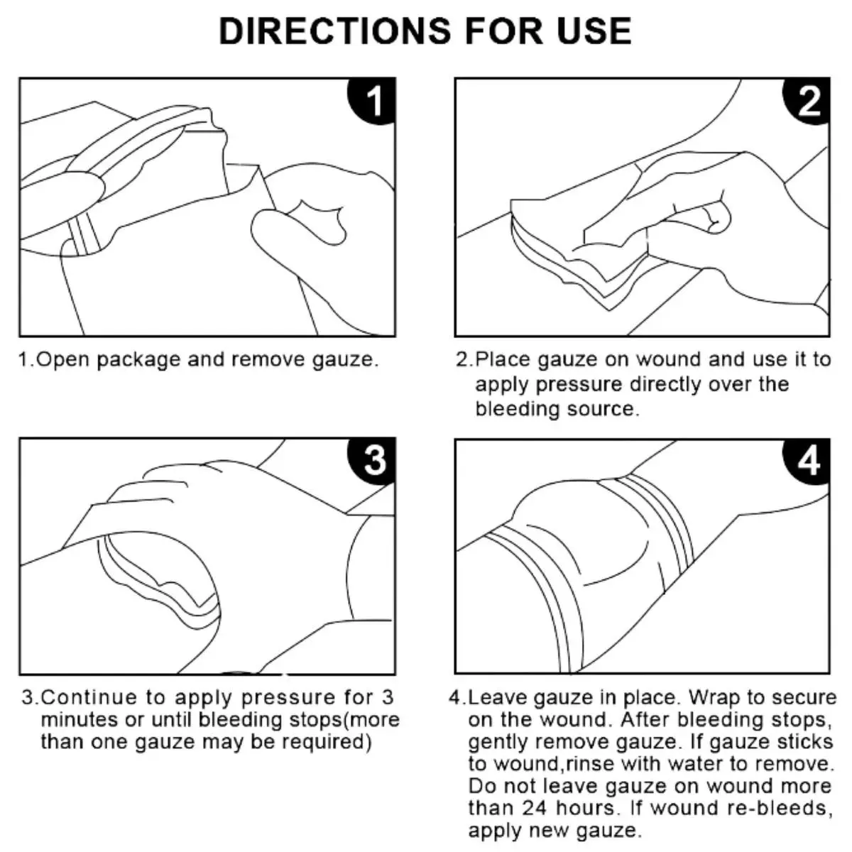 Hemostatic Kaolin Gauze Combat Emergency Trauma Z-Fold Soluble For Ifak Tactical Military First Aid Kit Medical Wound Dressing