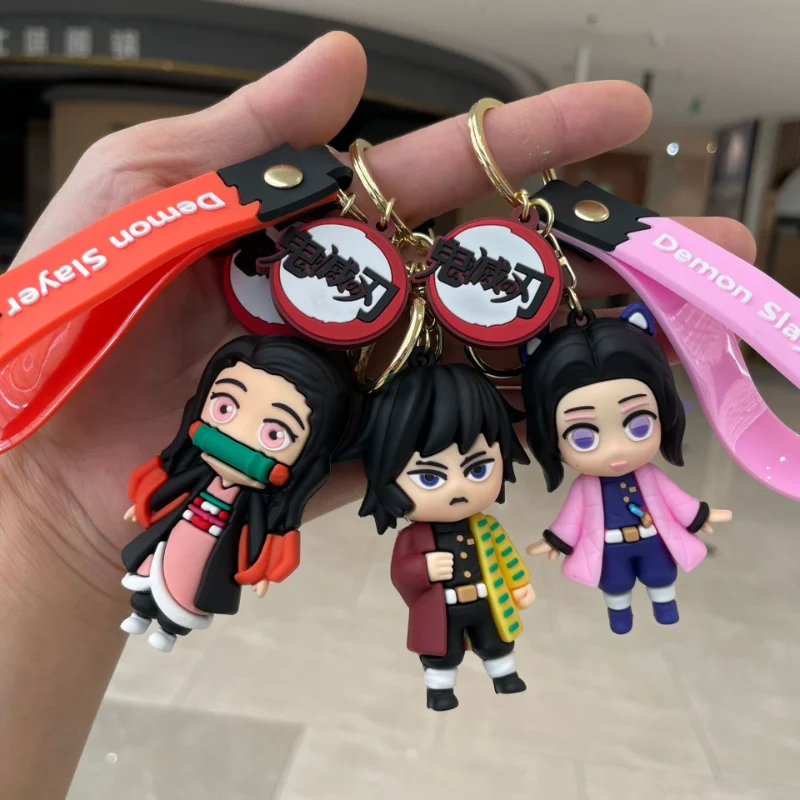 Anime Keychain Demon Slayer Kimetsu No Yaiba Cute Doll Tanjiro Nezuko  Keyring Bag Pendent Key Chain Accessories Toy Gift