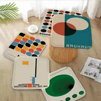 Bauhaus Modern Abstract Geometric Tie Rope Chair Mat Soft Pad Seat Cushion For Dining Patio Home Office Indoor Outdoor Garden 1