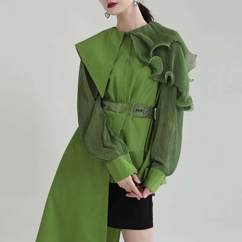 

Новая просторная рубашка с длинным рукавом, в стиле ретро