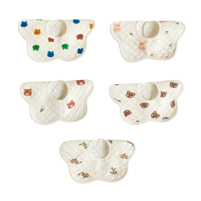 

Flower Shaped Burp Cloth Infant Saliva Towel Cartoon Print Drooling Bib