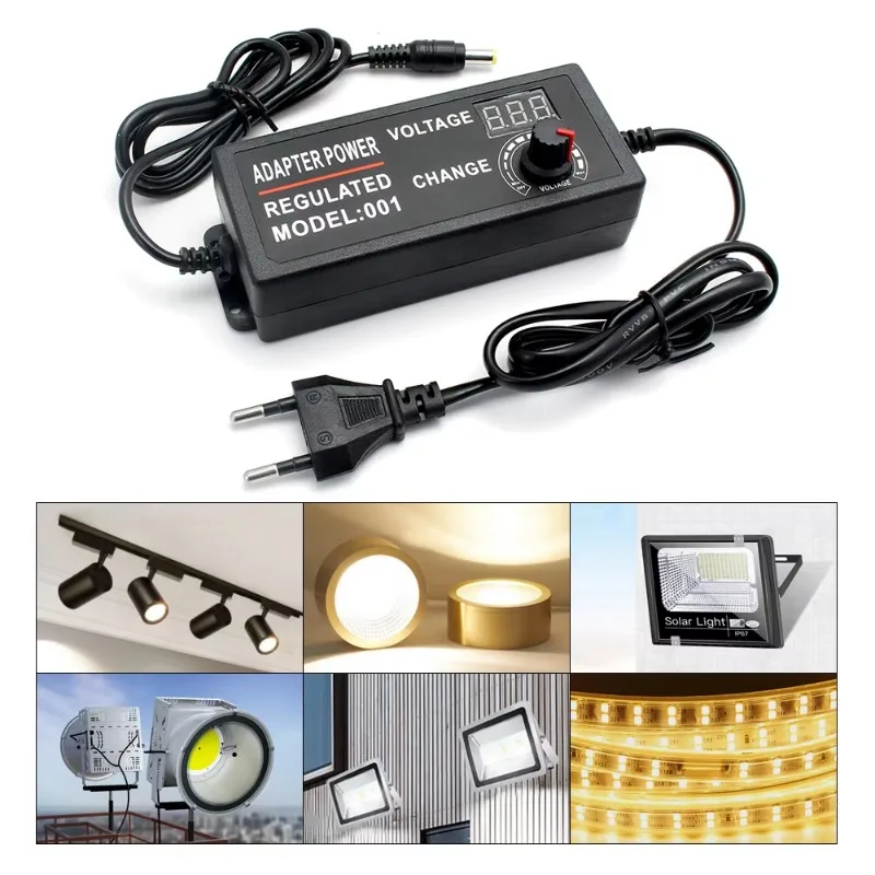 Adjustable AC Power Supply 3V-24V 3A AC DC 8 Plug Connect Universal Adapter Adjustable AC TO DC 220V 110V TO 3V 24V 9W 72W EU US