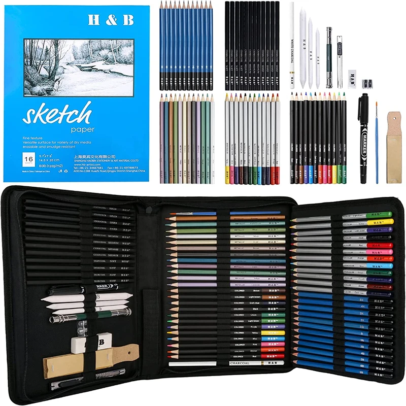 Kit de 122 lápices de colores, núcleo suave a base de aceite, juego de  dibujo de color profesional con sacapuntas de estuche, mezcla de capas de