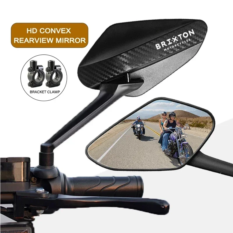 BRIXTON BX 125R BX150 Felsberg 250 Cromwell 125 1200 용 2 개/쌍 탄소 섬유 눈부심 방지 볼록 백미러 탑승