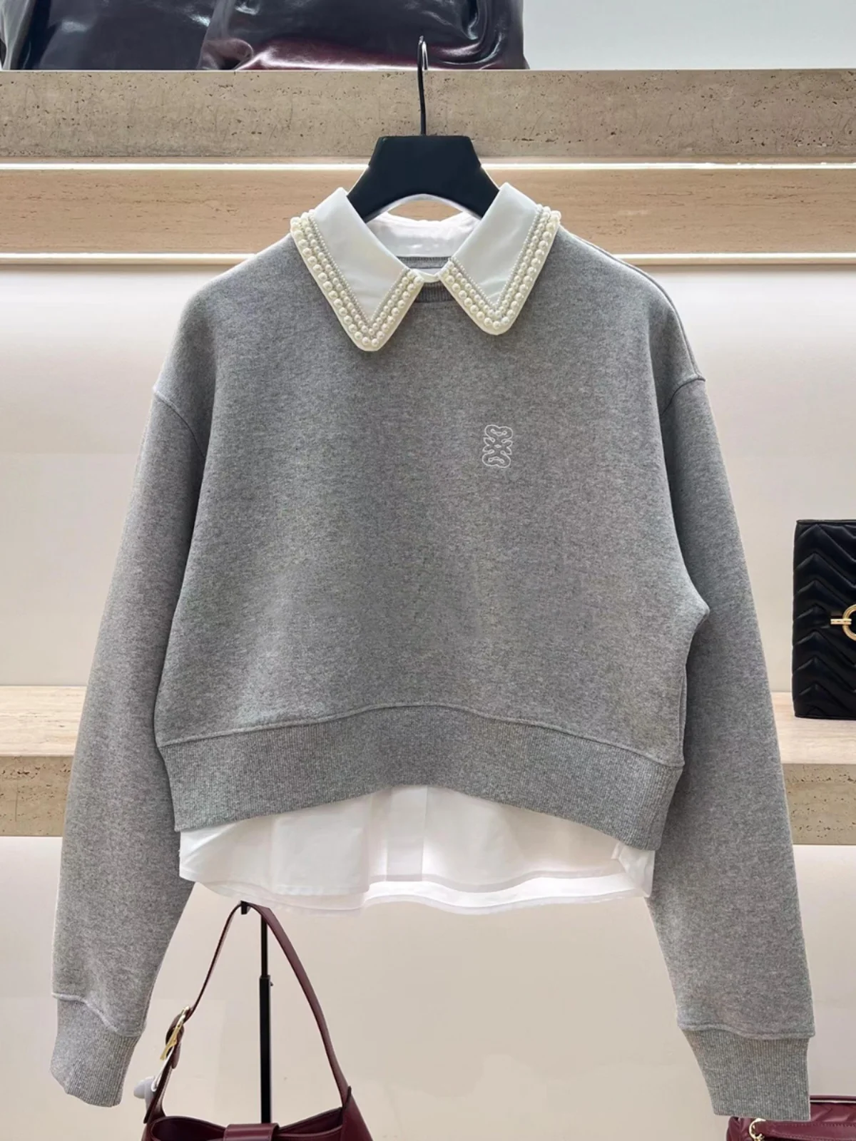 Heavy Embellied Sweatirt Women's Premium Faion Autumn Winter  Ne ort Sle Long Sve Glittering Top