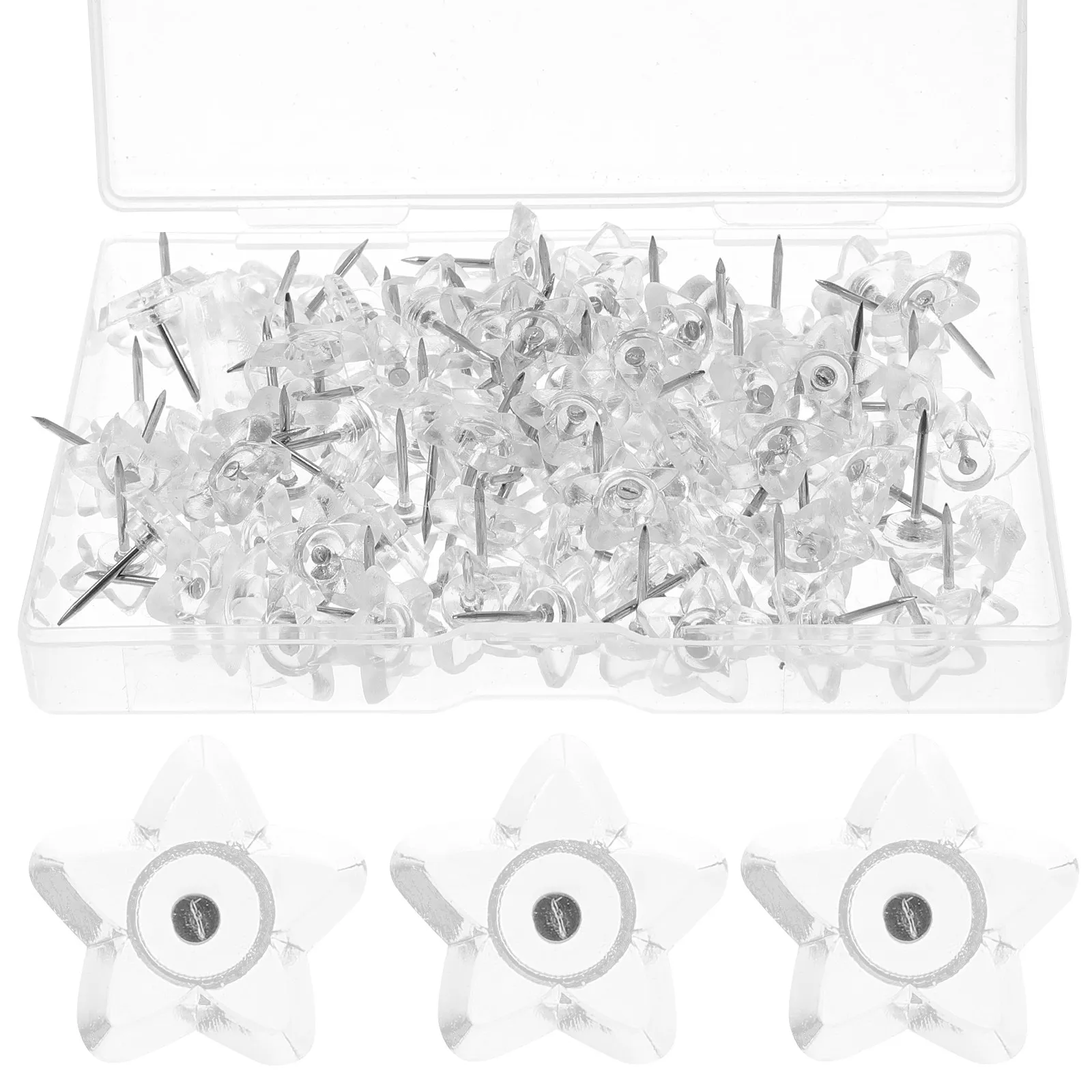 100Pcs 절묘한 솜씨의 푸시 핀 사무실 연구용 플라스틱 금속 구조물 가정 장식 지도 고정 매일 사용