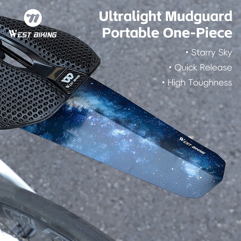 WEST BIKING Ultralight Mtb Mudguard Portable One-Piece Quick Release Rear Fender Universal Road Bike