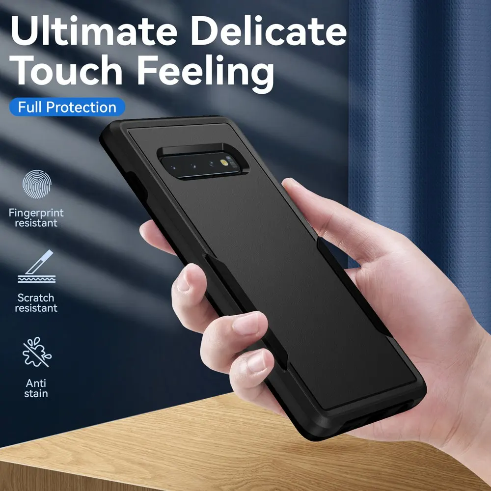 Shockproof Dual Layer Hybrid Case - Rugged Hard Cover for Samsung Galaxy S10 Plus