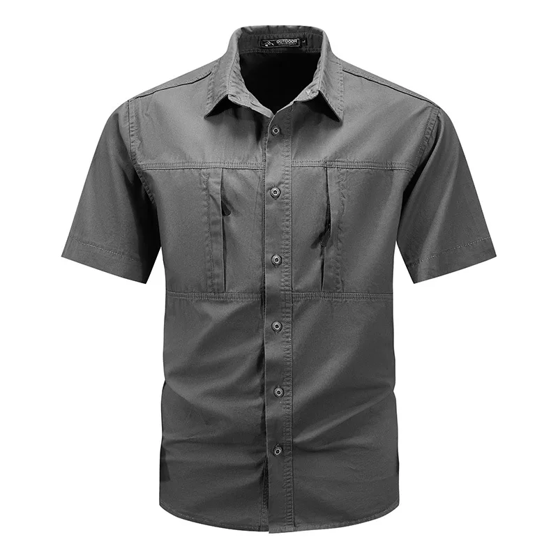 Men's Plaid Short Sleeve Shirts Summer Quick-dry Breathable Button Down Casual Work Outdoor Tactical Hiking Fishing Shirt
