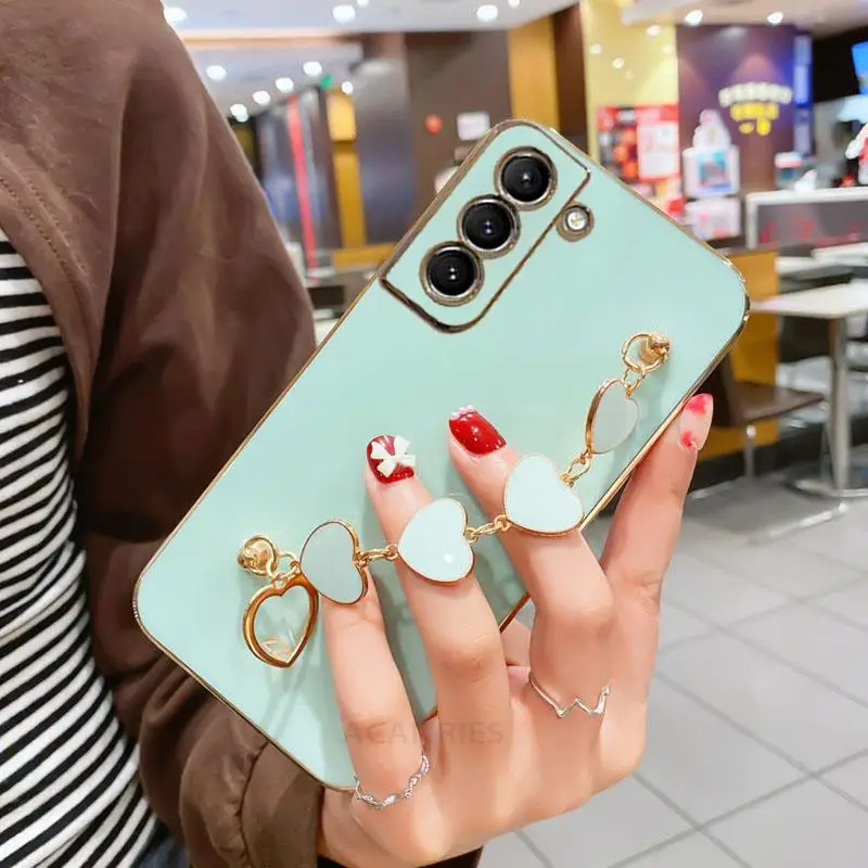Love Heart Bracelet Chain Case, Fashion Plating Band Cover