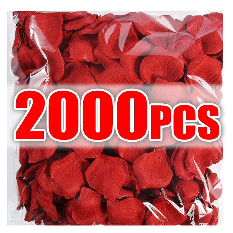 100-2000Pcs Artificial Fake Rose Petals Colorful Red White Gold Roses Petal Flowers for Romantic Wedding Party Favors Decoration