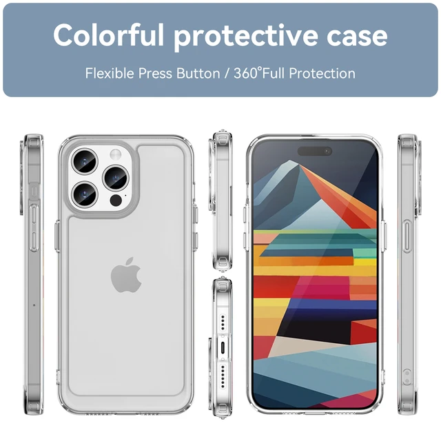 For iPhone 15 Pro Max Case for iPhone 15 Pro Max Cover Shell Bumper Capa  Para Silicon Back Phone Case for iPhone 15 Pro Max Plus - AliExpress