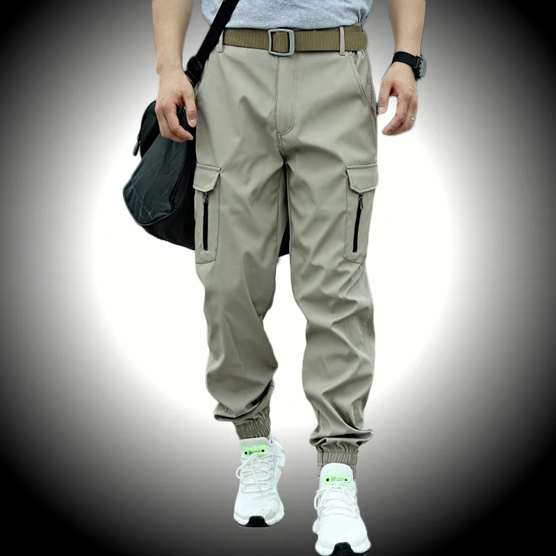 남성용 탄성 방수 전술 바지, 군용 카고 바지, 야외 하이킹 낚시 캠핑 등산 트레킹 건설 바지 
