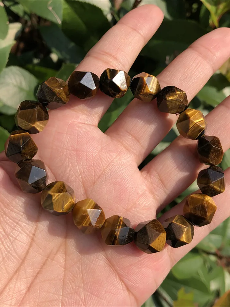 Natural Stone Tiger's Eye Beads Rectangular-Shaped Healing Bracelet