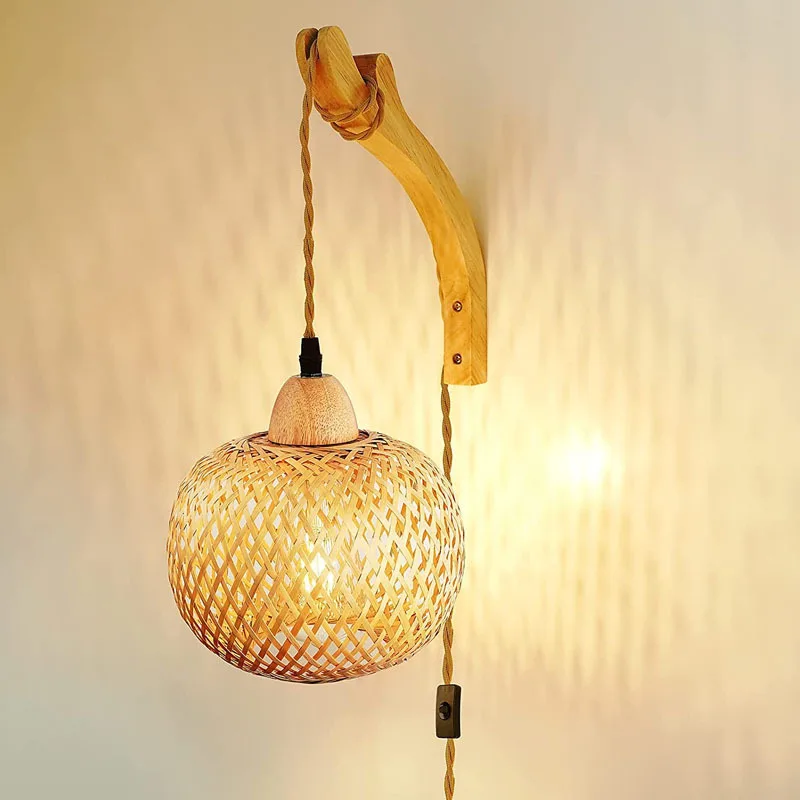Bamboo Rattan Wall Lamp 4