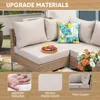 5/7Piece Wicker Patio Furniture Set,Outdoor Conversation Sectional Sofa w/Coffee Table,All-Weather Outdoor Sofa with Thick and 4