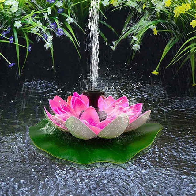 Lotus Shape Solar Water Fountain Pond Decoration Waterfall