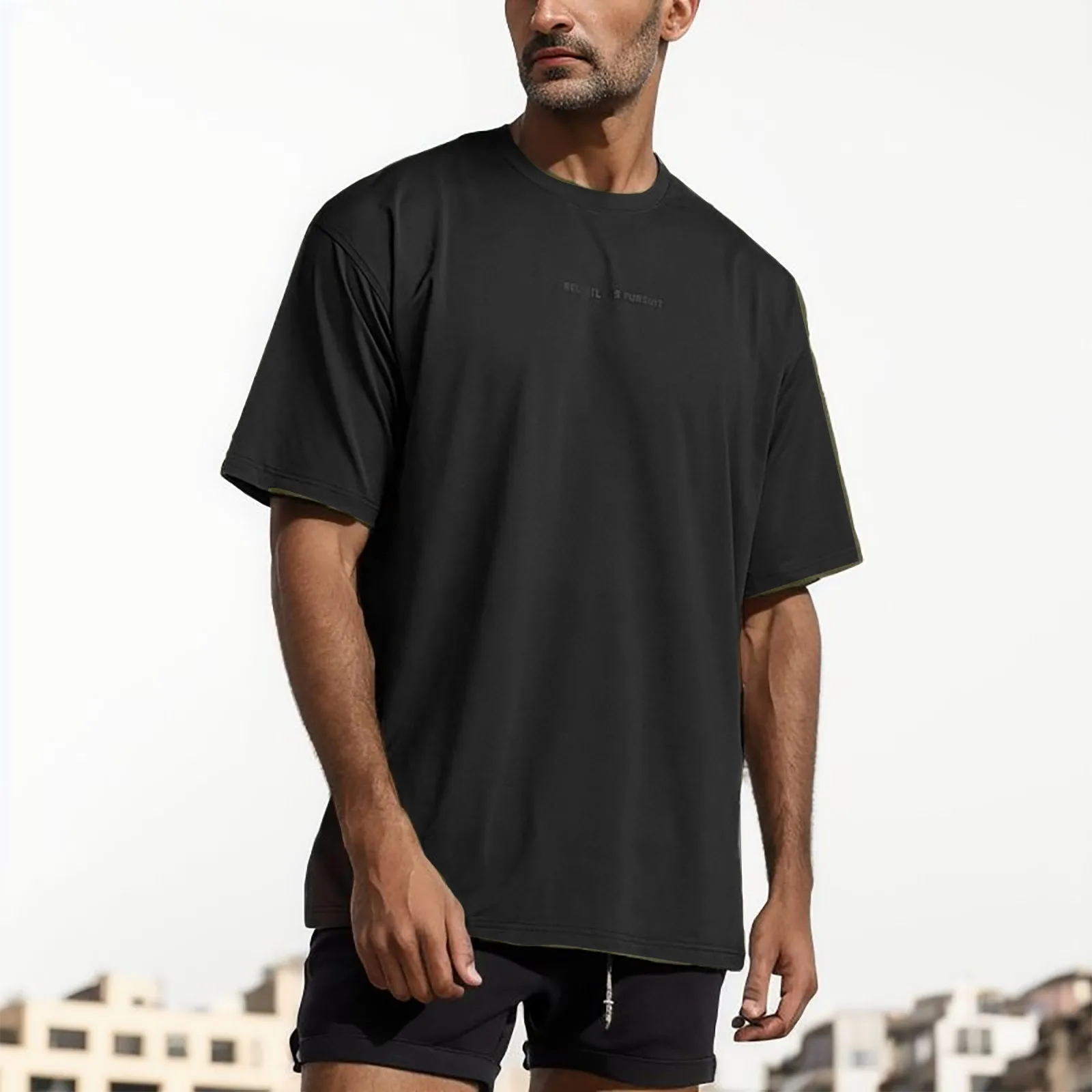 

Men's Summer Loose Crew Neck Top Fashion Sports Short Sleeve T Shirt Shirt streetwear Vintage