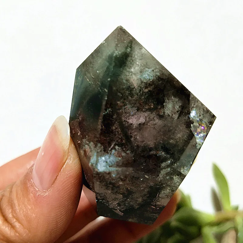 Natural Garden Phantom Crystal Quartz Freeform Stone Witchcraft Spiritual Meditation Healing Feng Shui Room Decor Ornament 3