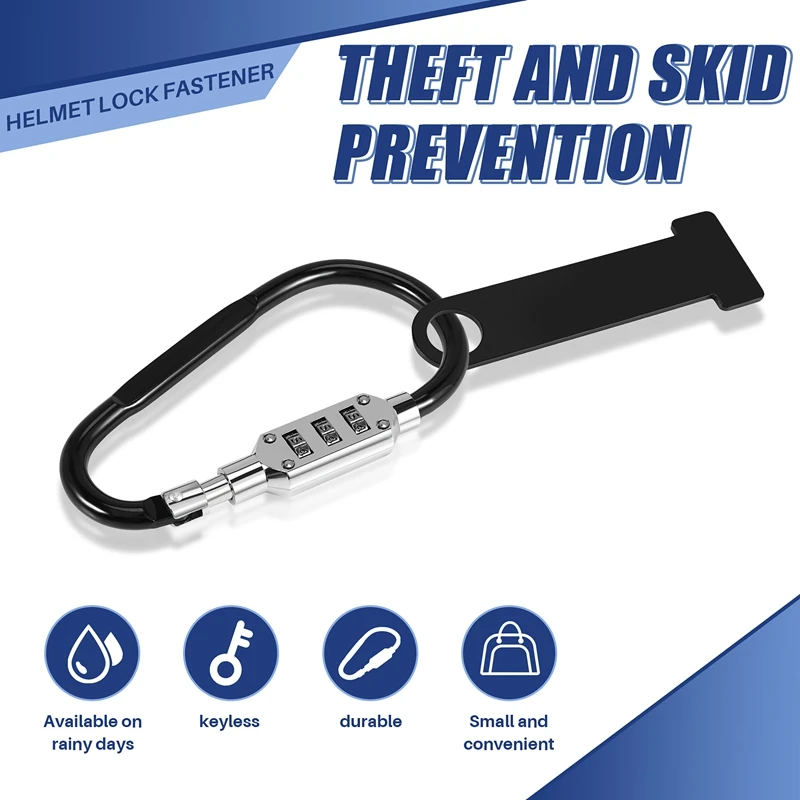 Motorcycle Helmet Lock Anti-Theft Open Face Helmet Lock Fastener + T-Bar For Racing Motorbike Bike