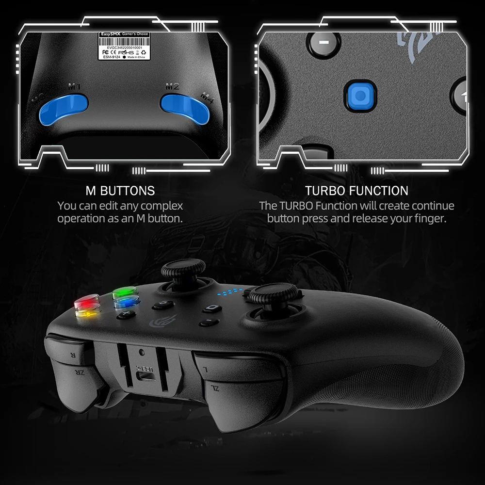 EasySMX 9124   Ʈѷ, ٵ ġ, PC, Ʈ, ȭ, Ʈ TV  е ̽ƽ