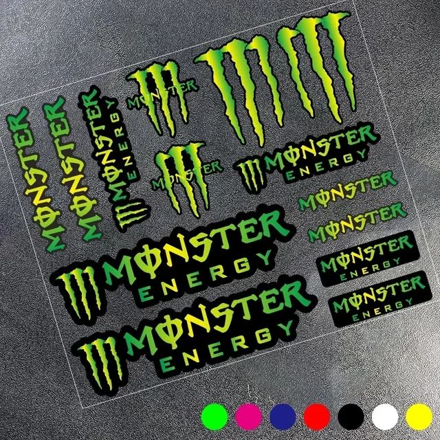 For Monster and Energy Motorcycle Side Strip Sticker Car Vinyl Decal All Motorcycle Sticker Reflective Stickers Car Decoration