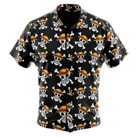 Luffy One Piece Button Up Hawaiian ShirtFashion Trend Breathable Loose Versatile Casual Sports Summer Men 1