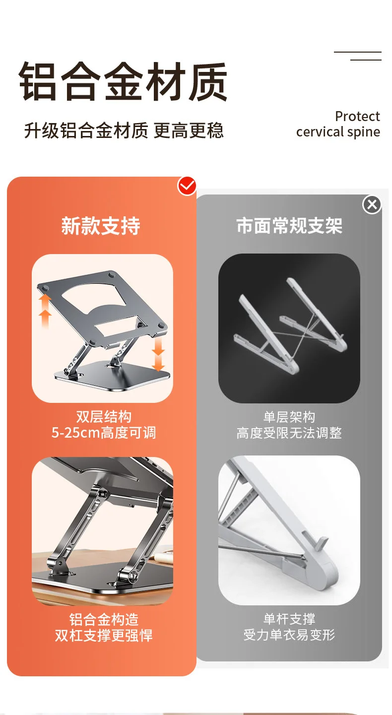 Description Picture 5 of itemLaptop Stand Macbook Elevated Stand Thickened Pro Suspended Stand Lifting Foldable Desktop Support Stand