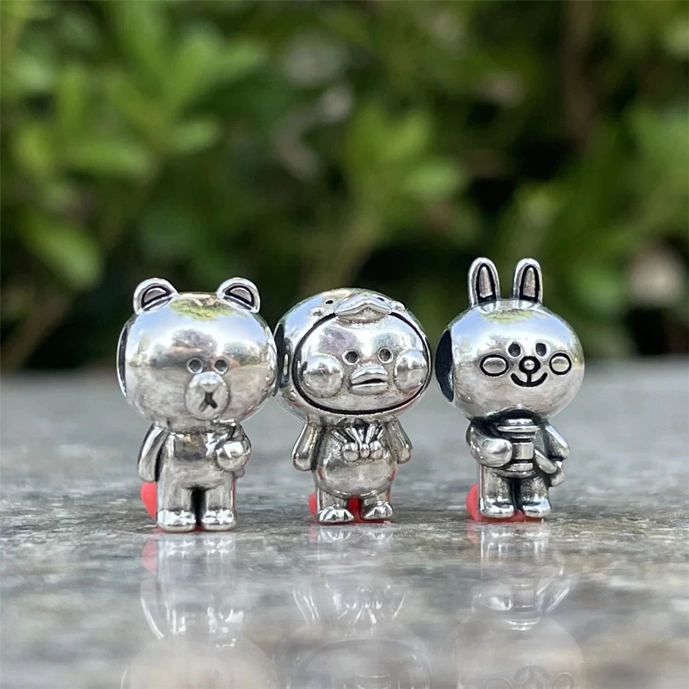 Charm Jewelry Fine 925 Silver Fit Original Pandora Bracelet Disney Winnie Bear Tigger Hello Kitty Charms Bead Necklace Diy Women Jewelry Gift