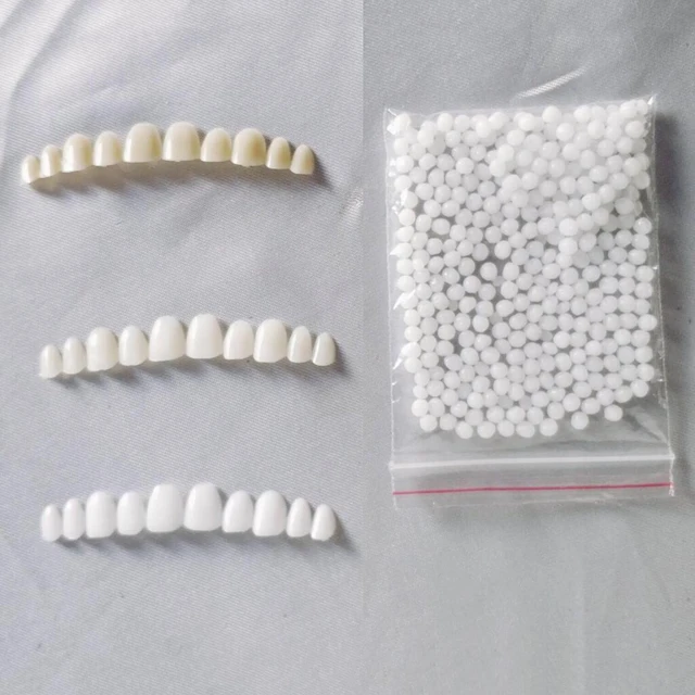 Silicone Reusable Teeth Veneers with Adhesive Fitting Beads Temporary Teeth  - AliExpress