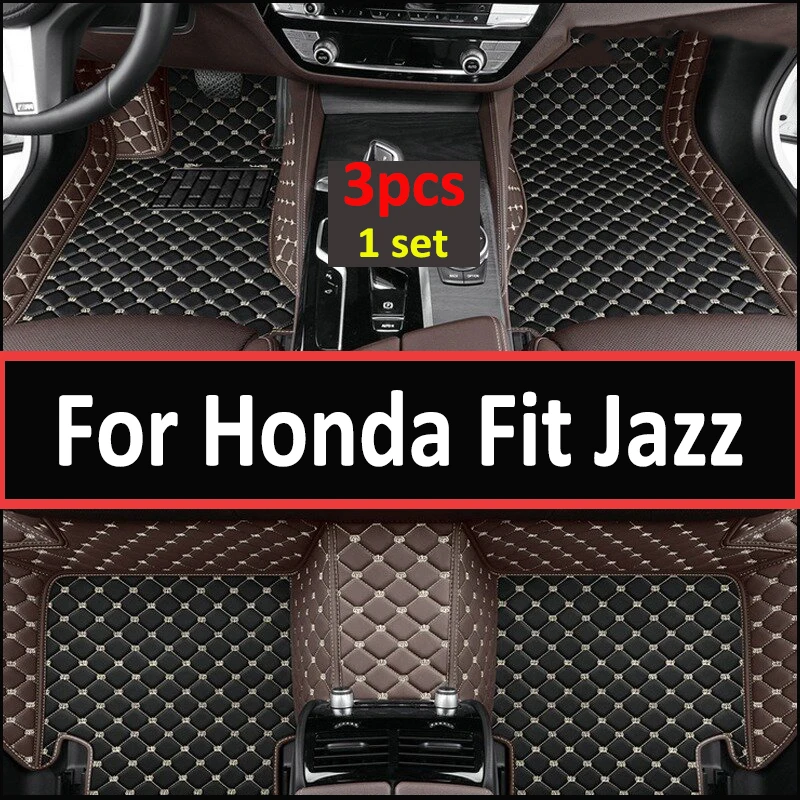 

Car Floor Mats For Honda Fit Jazz GK3 4 5 6 7 2014~2020 Carpet Mat Luxury Leather Rug Interior Parts Car Accessories GH7 GP5 6
