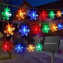 Solar - Powered Snowflake Fairy Lights - Waterproof Outdoor Garland for Garden and Holiday Decor (Multicolor)