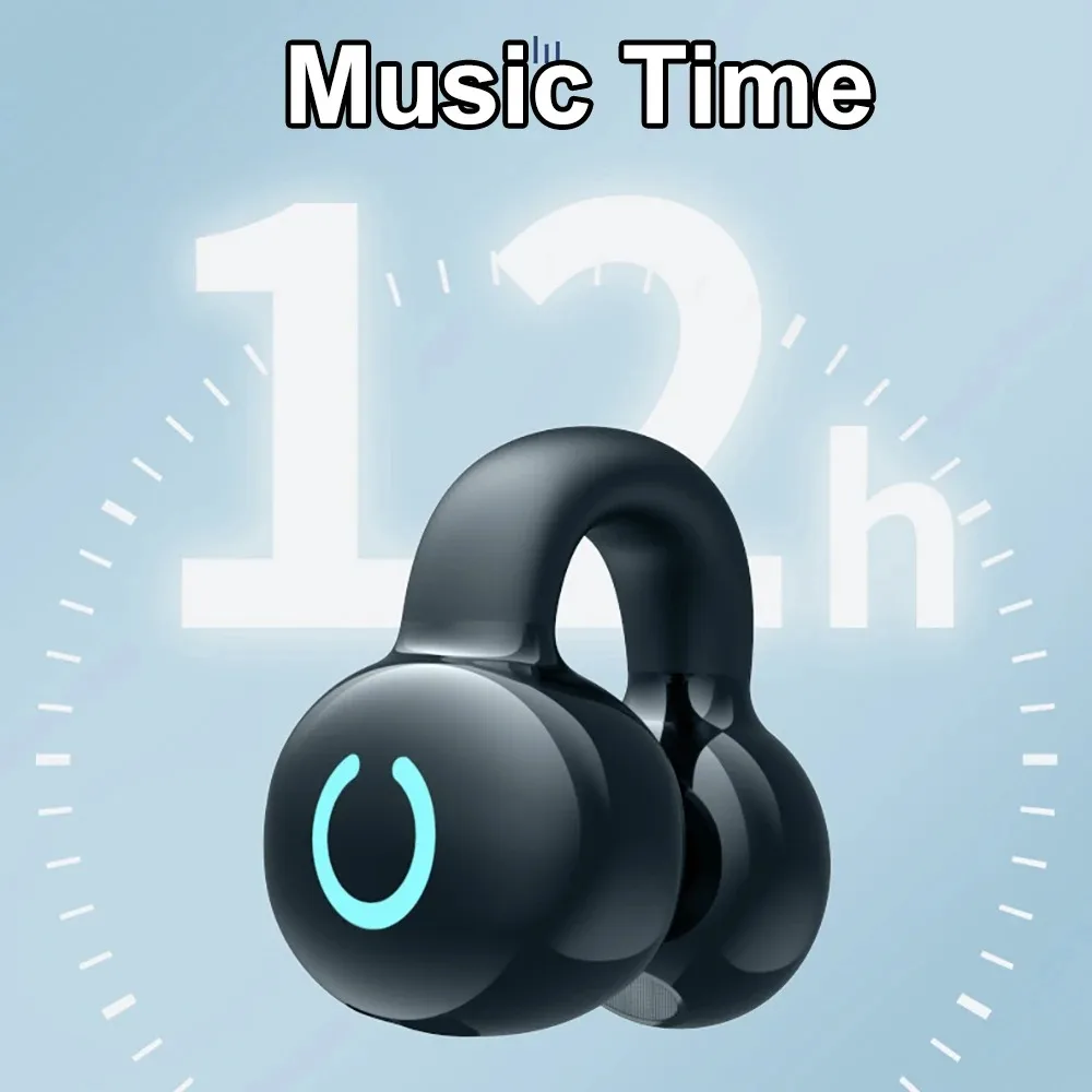 Auricolare Bluetooth 5.3 Singolo con Clip per Orecchio, Cuffie Wireless TWS, Auricolare HiFi Stereo con Riduzione del Rumore per Musica - immagine 2