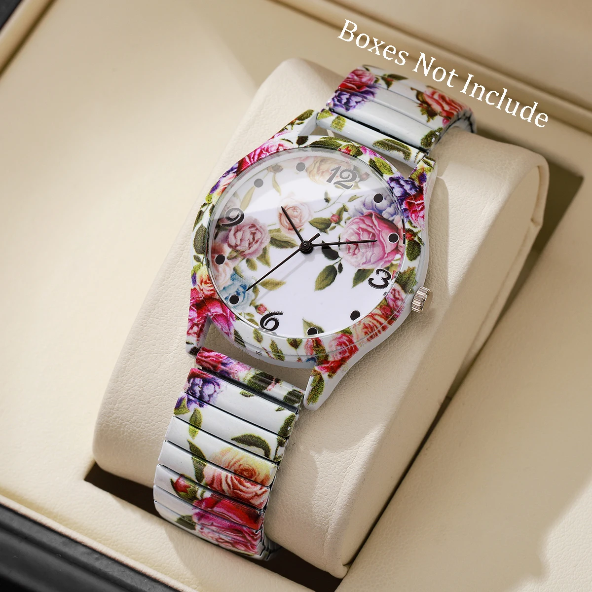 1pcs Women's Gift Printed Watch Fashion Casual Digital Scale Dial Trendy Temperament Elegant Quartz Watch ( Box Not Included)