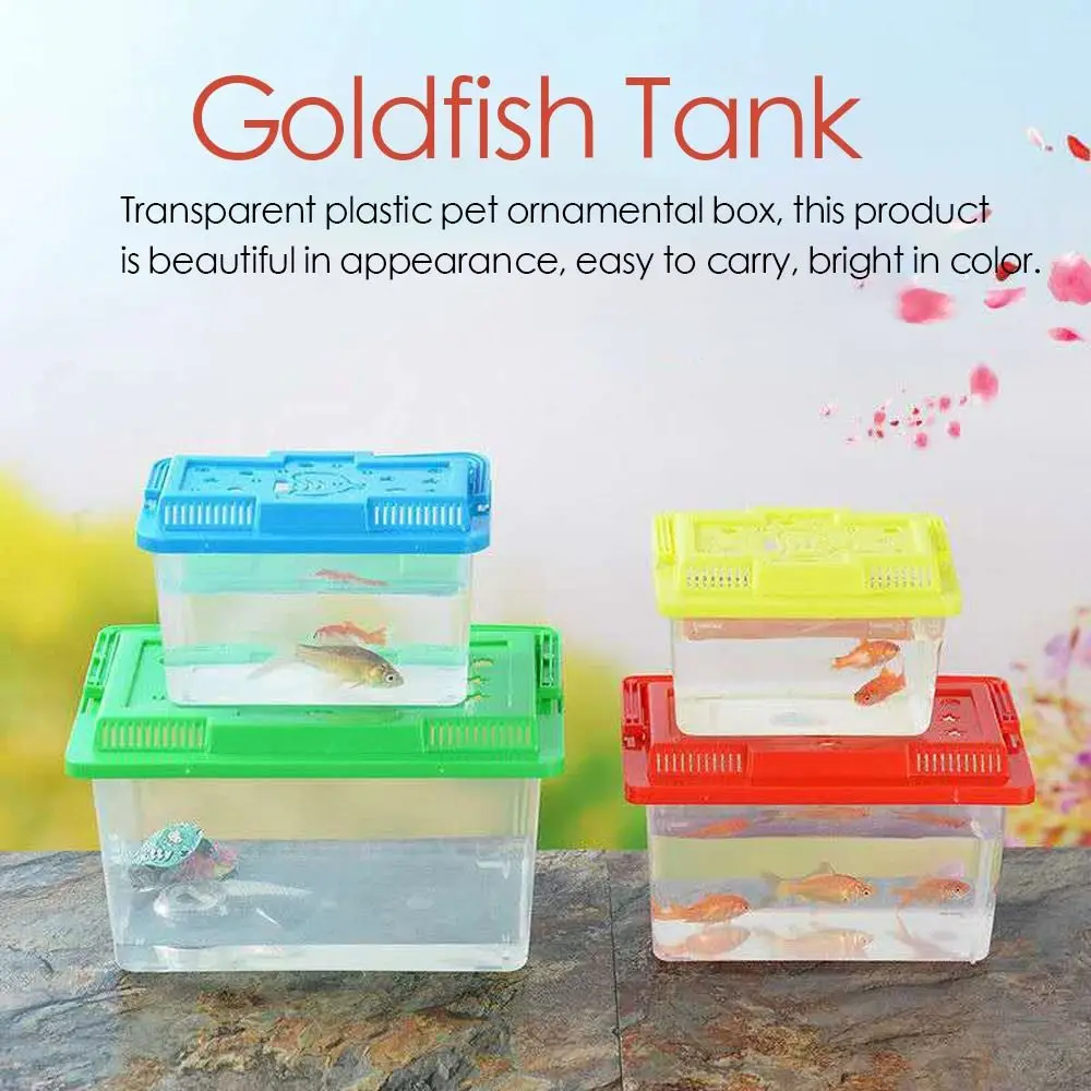 Portable Transparen Feeding Aquarium Pet Products Goldfish Tank Turtle Tank Hamster Box fish aquarium turtle tank